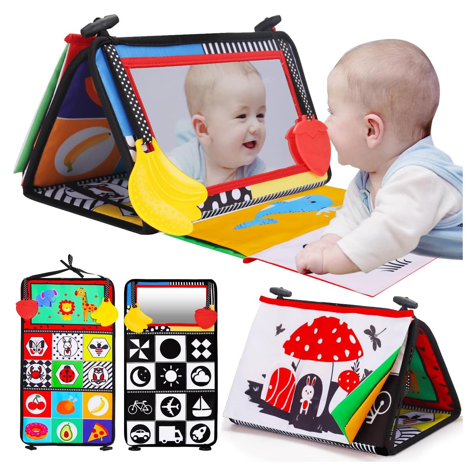 Espejo Tummy Time Bebés Thremhoo con Libro Sensorial