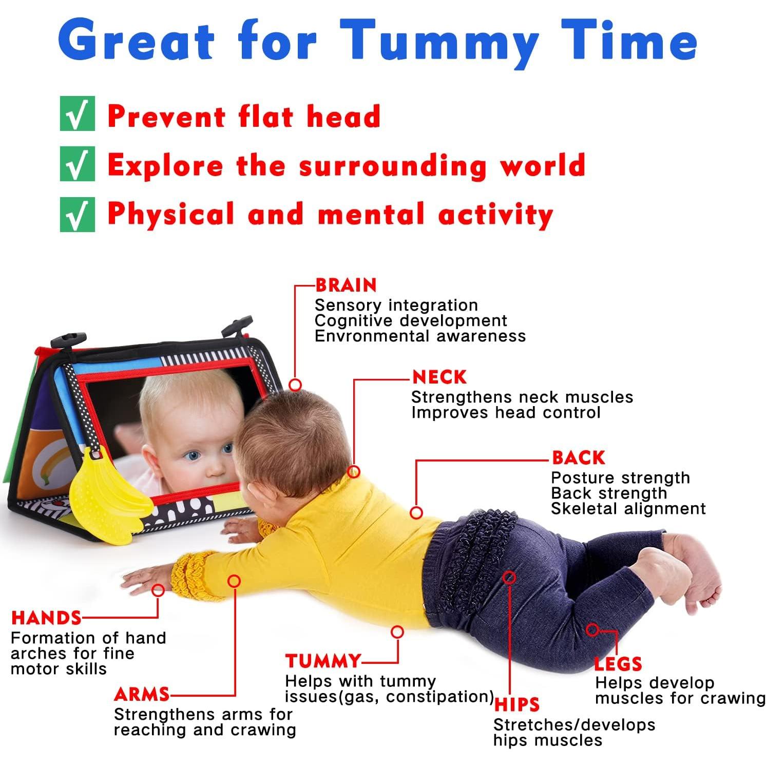 Espejo Tummy Time Bebés Thremhoo con Libro Sensorial