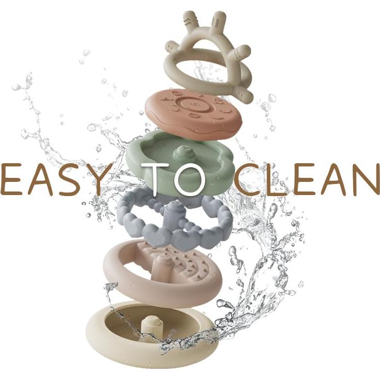 Moonkie Juguete de Dentición Apilable Multicolor 7 Piezas