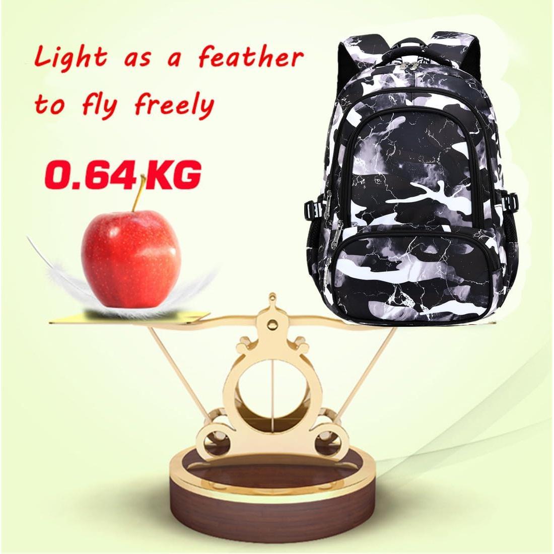 Mochila Escolar Camo Negra Nylon 44x30x15cm para Niños