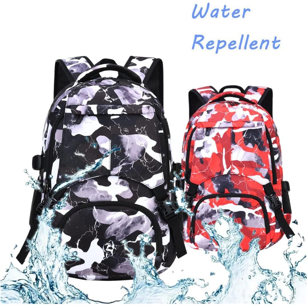 Mochila Escolar Camo Negra Nylon 44x30x15cm para Niños