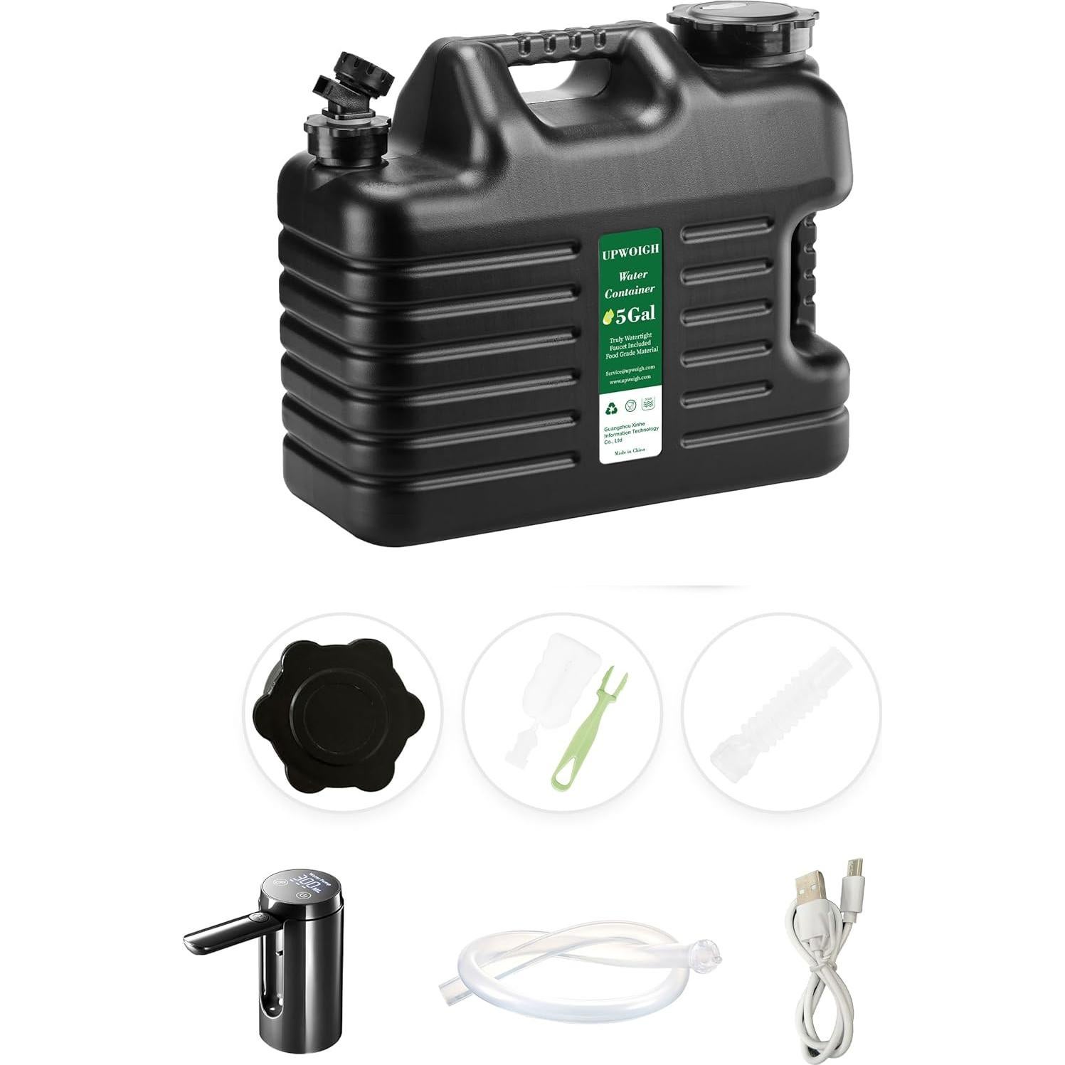 Jarra de Agua Portátil 19 Litros UPWOIGH con Bomba Táctil Negra
