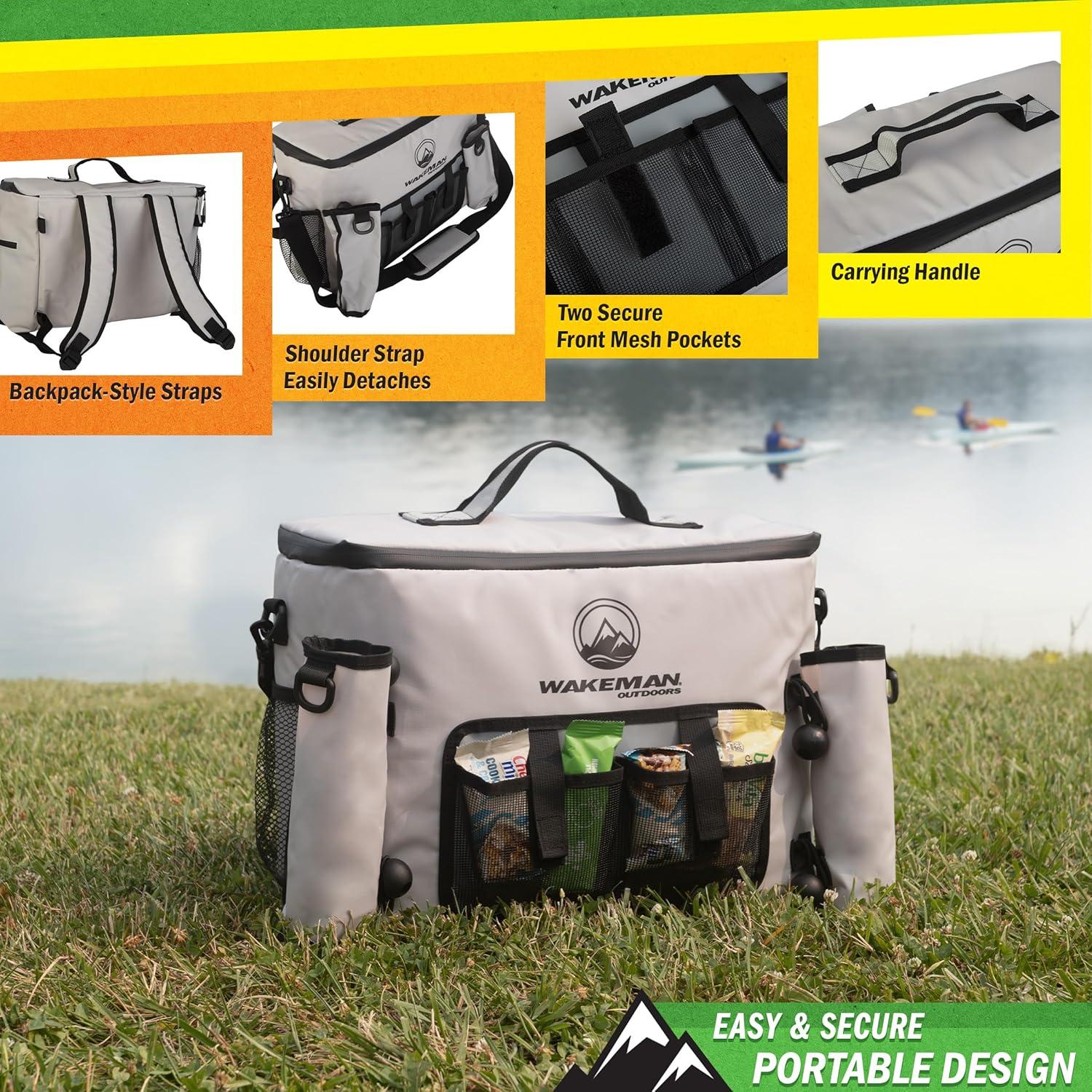 Cooler de Kayak 18L Wakeman Gris Aislado Resistente al Agua