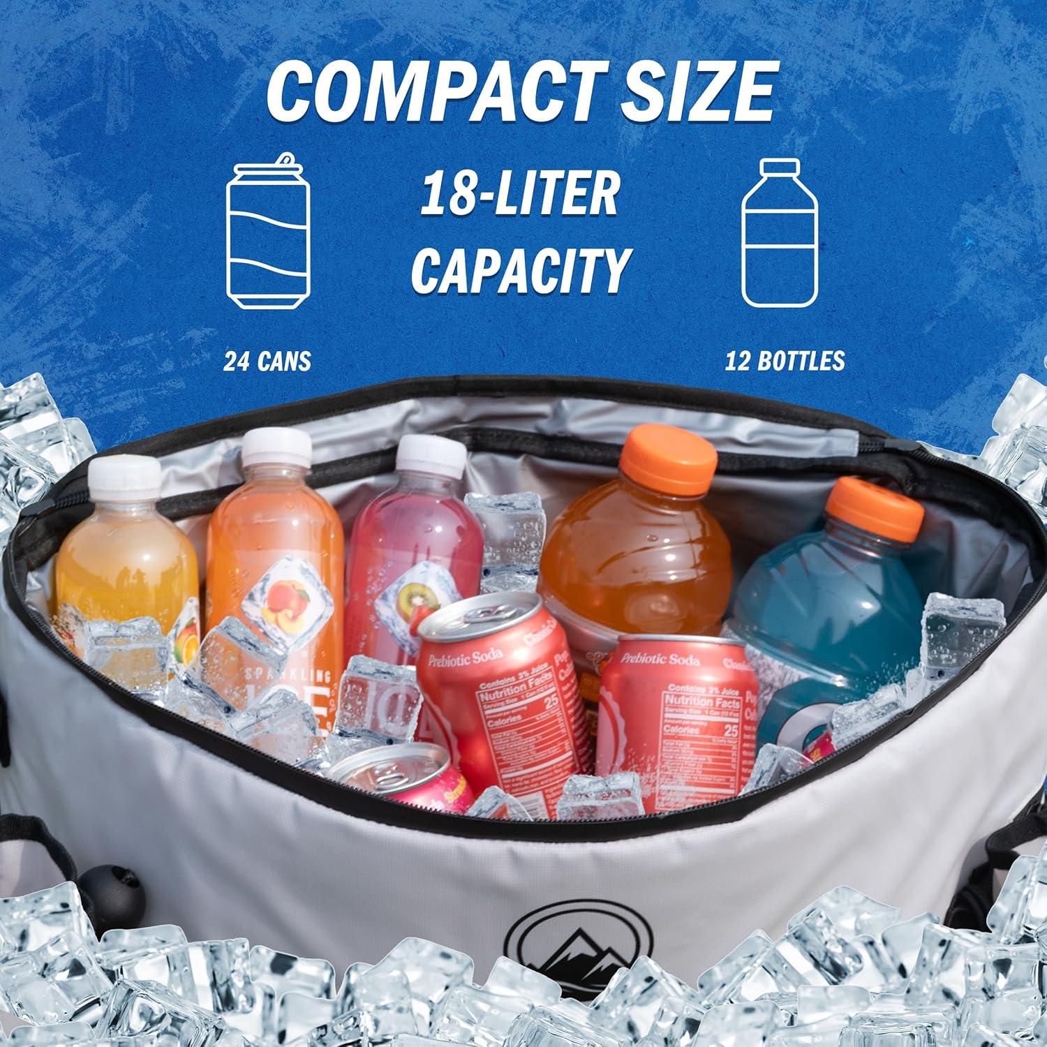 Cooler de Kayak 18L Wakeman Gris Aislado Resistente al Agua