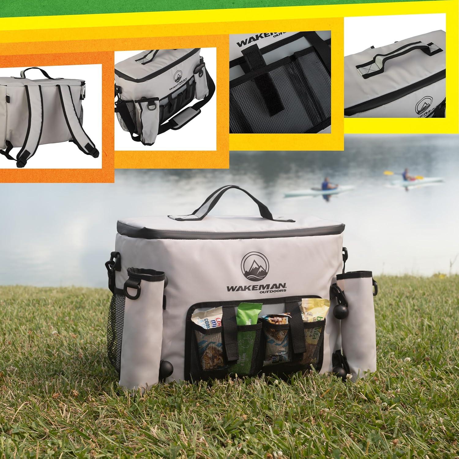 Cooler de Kayak 18L Wakeman Gris Aislado Resistente al Agua