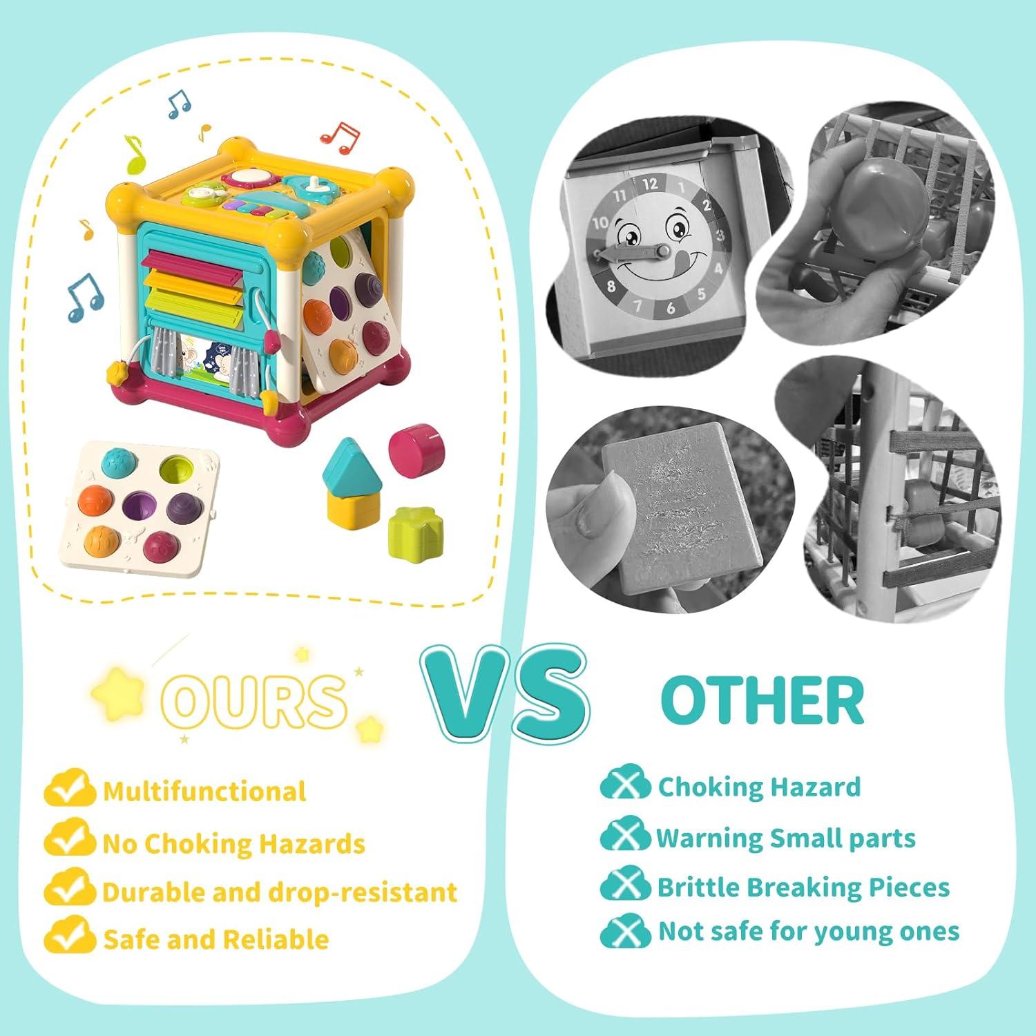 Cubo de Actividades Montessori PANITU 6 en 1 para Bebés