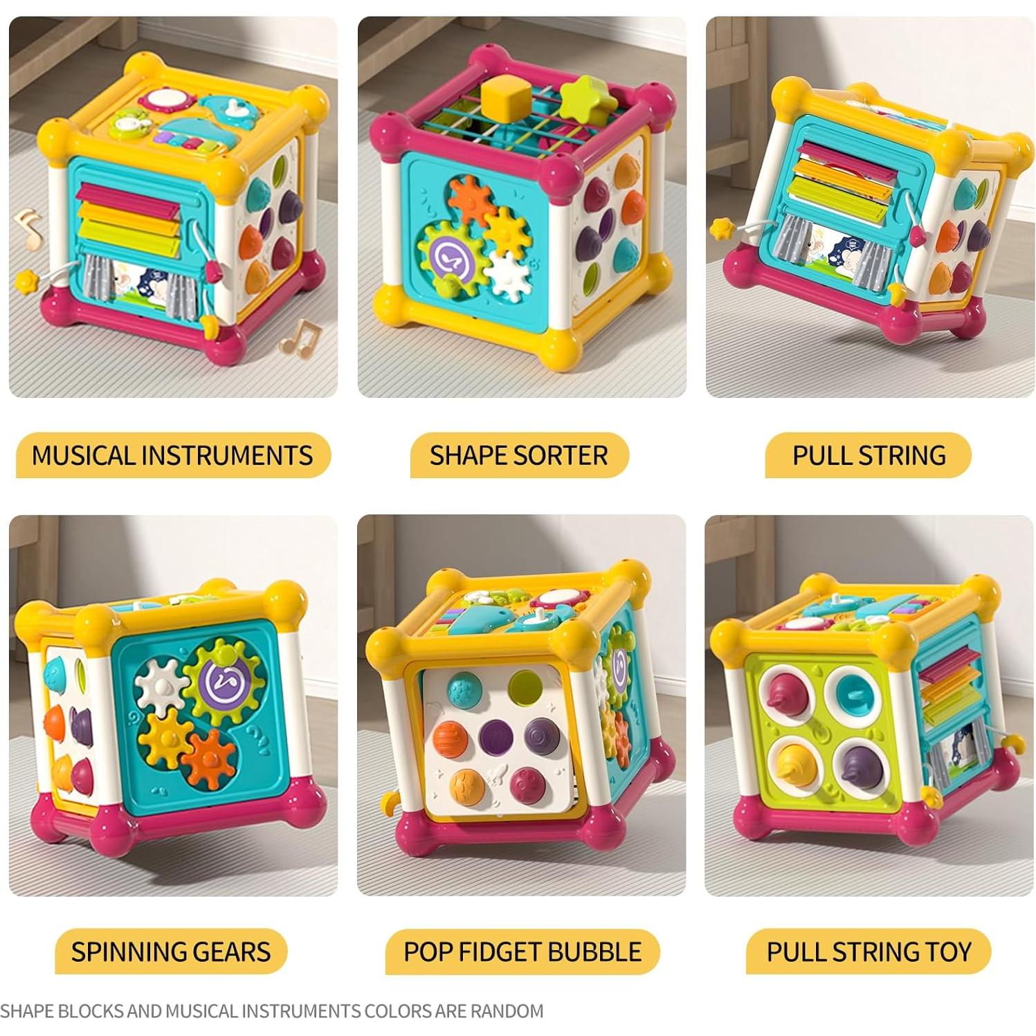 Cubo de Actividades Montessori PANITU 6 en 1 para Bebés