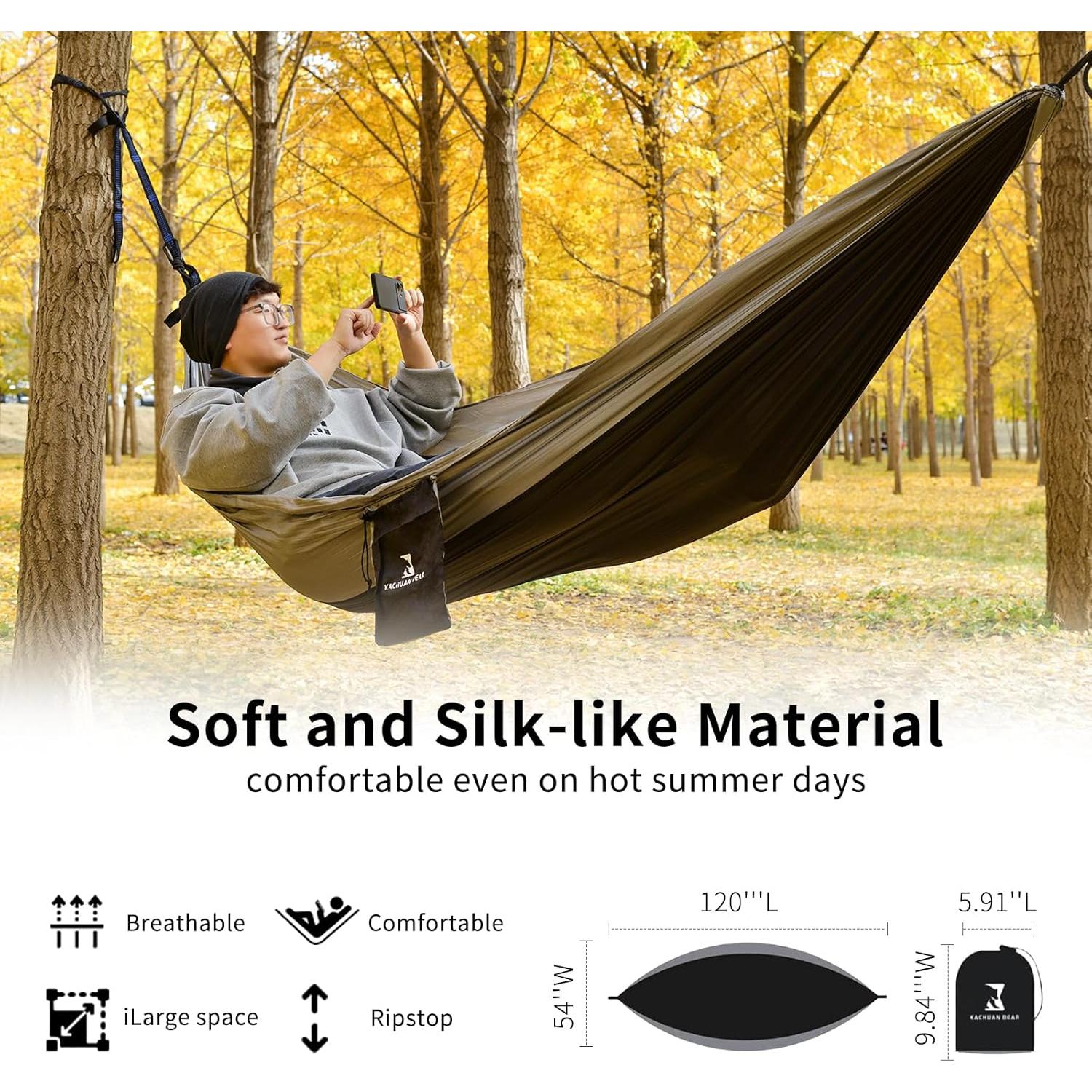 Hamaca de Camping KACHUAN BEAR 181 kg Capacidad Negra