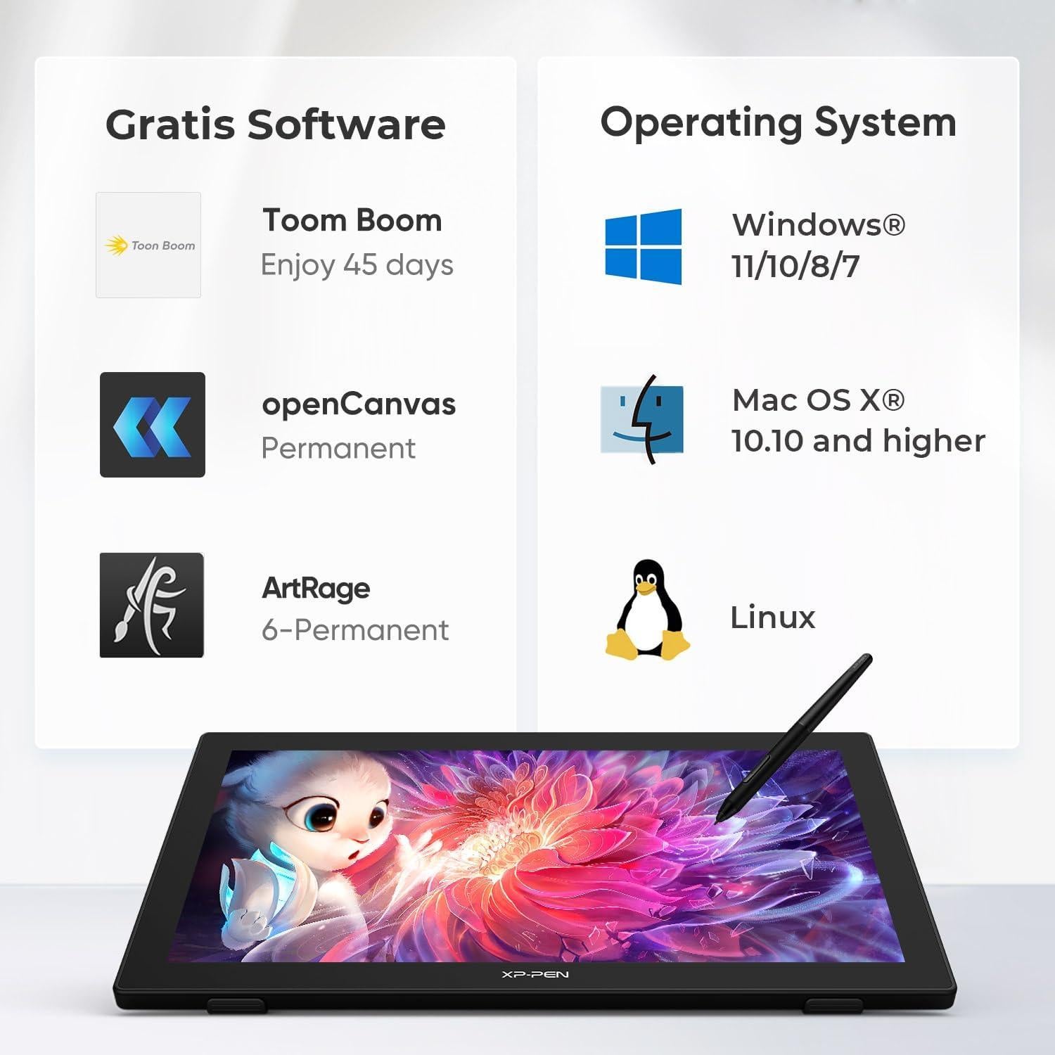 XPPen Tableta Gráfica Artista 22 21.5" IPS 8192 Niveles