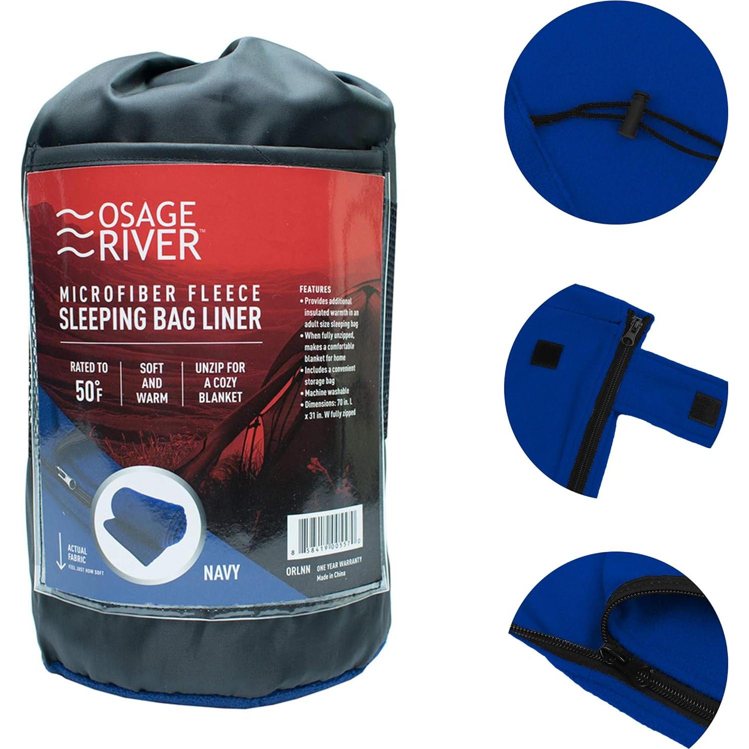 Forro de Saco de Dormir OSAGE RIVER Franela 178x79 cm Marino