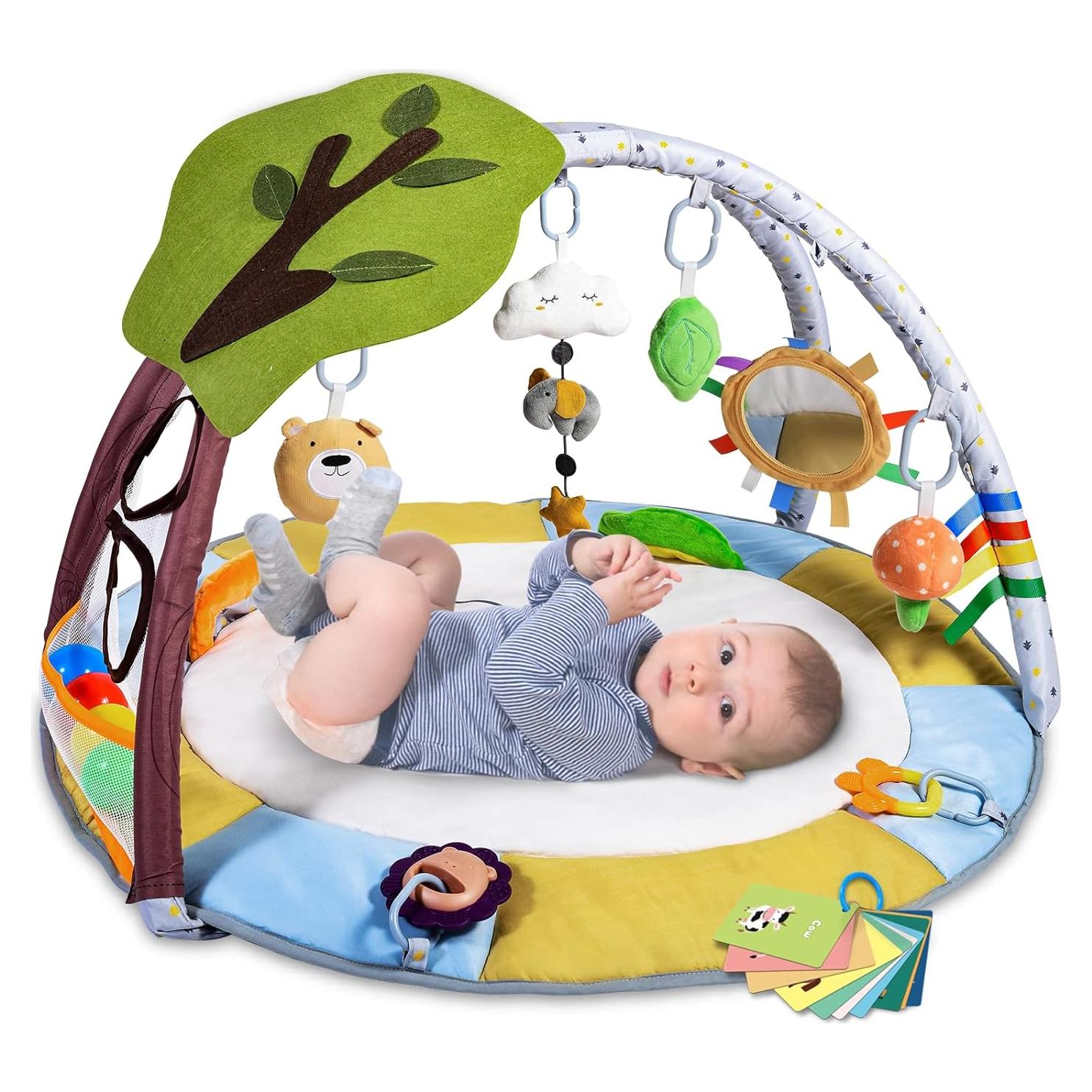 Alfombra de Juego para Bebés Lupantte Verde 9 Juguetes 1,31 kg