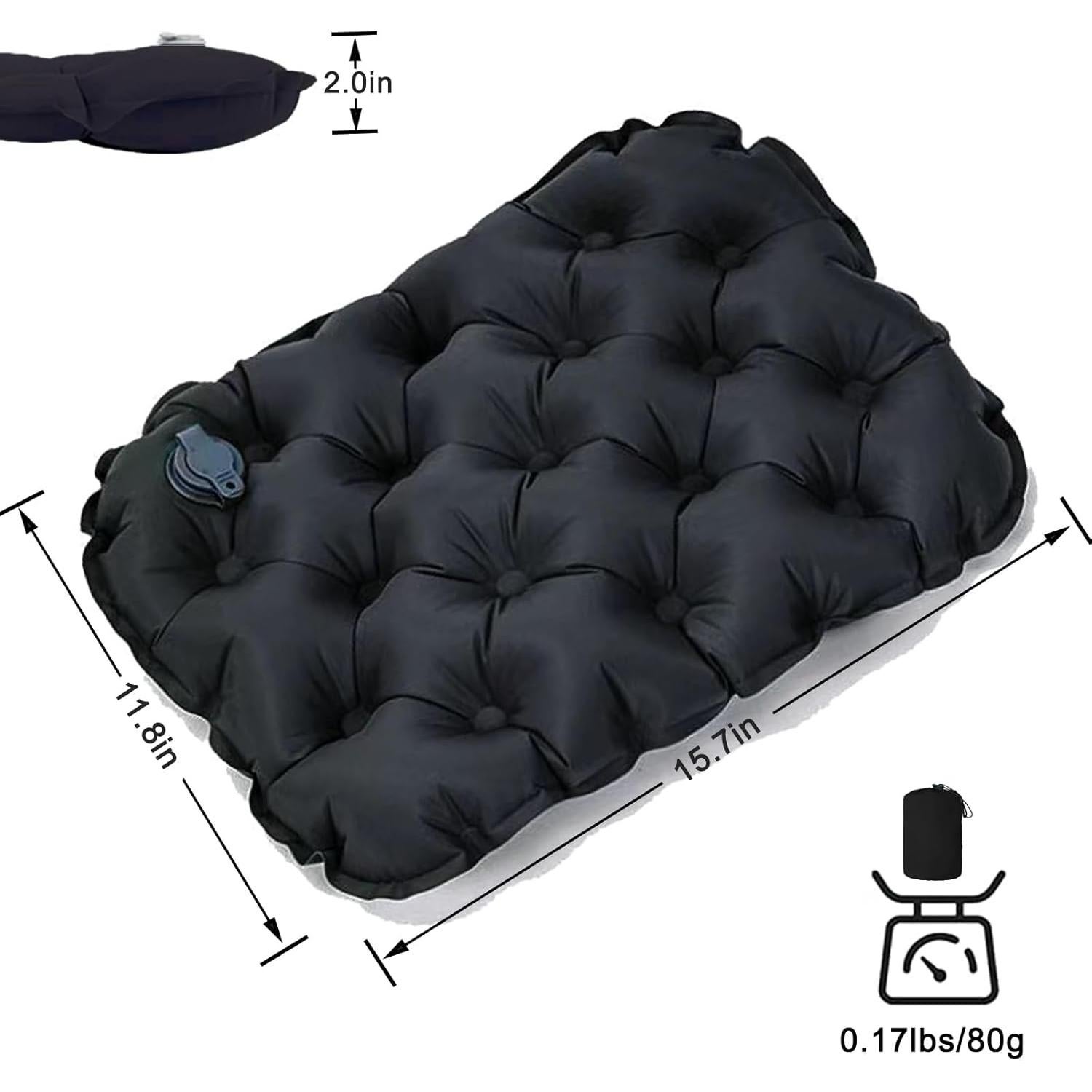 Cojín Inflable Colefunmit SE01 Negro 39.9x30cm Ligero