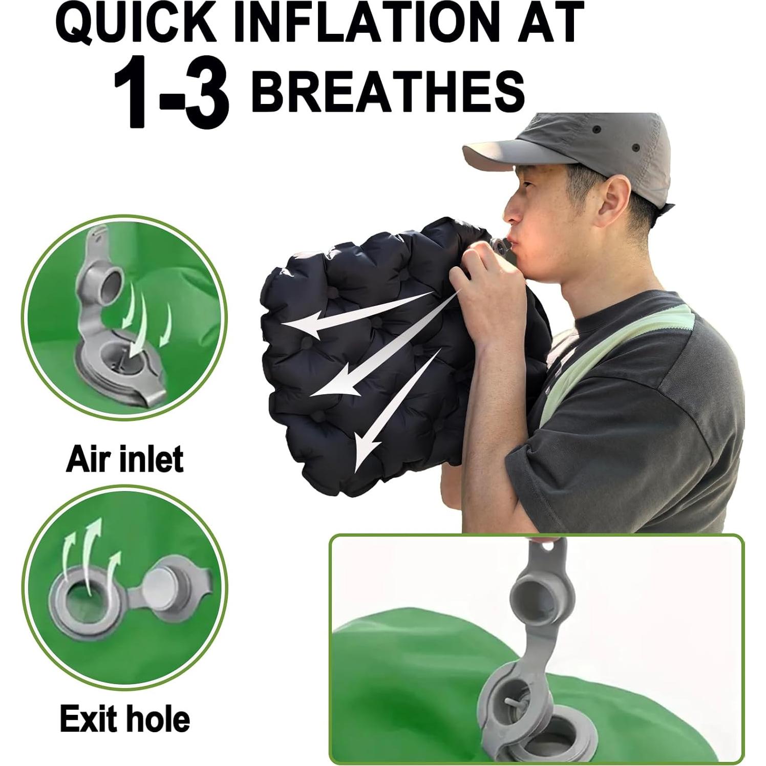 Cojín Inflable Colefunmit SE01 Negro 39.9x30cm Ligero