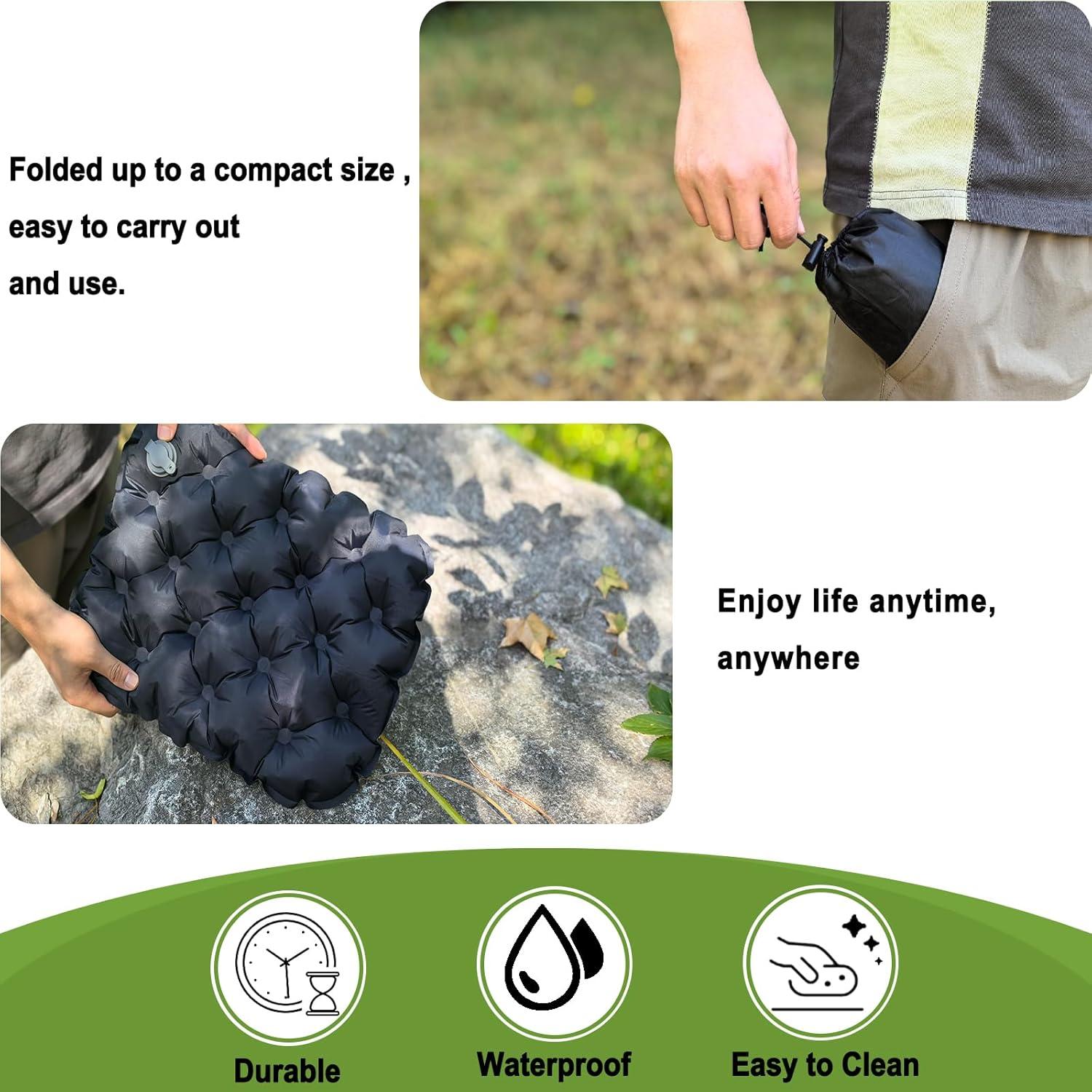 Cojín Inflable Colefunmit SE01 Negro 39.9x30cm Ligero