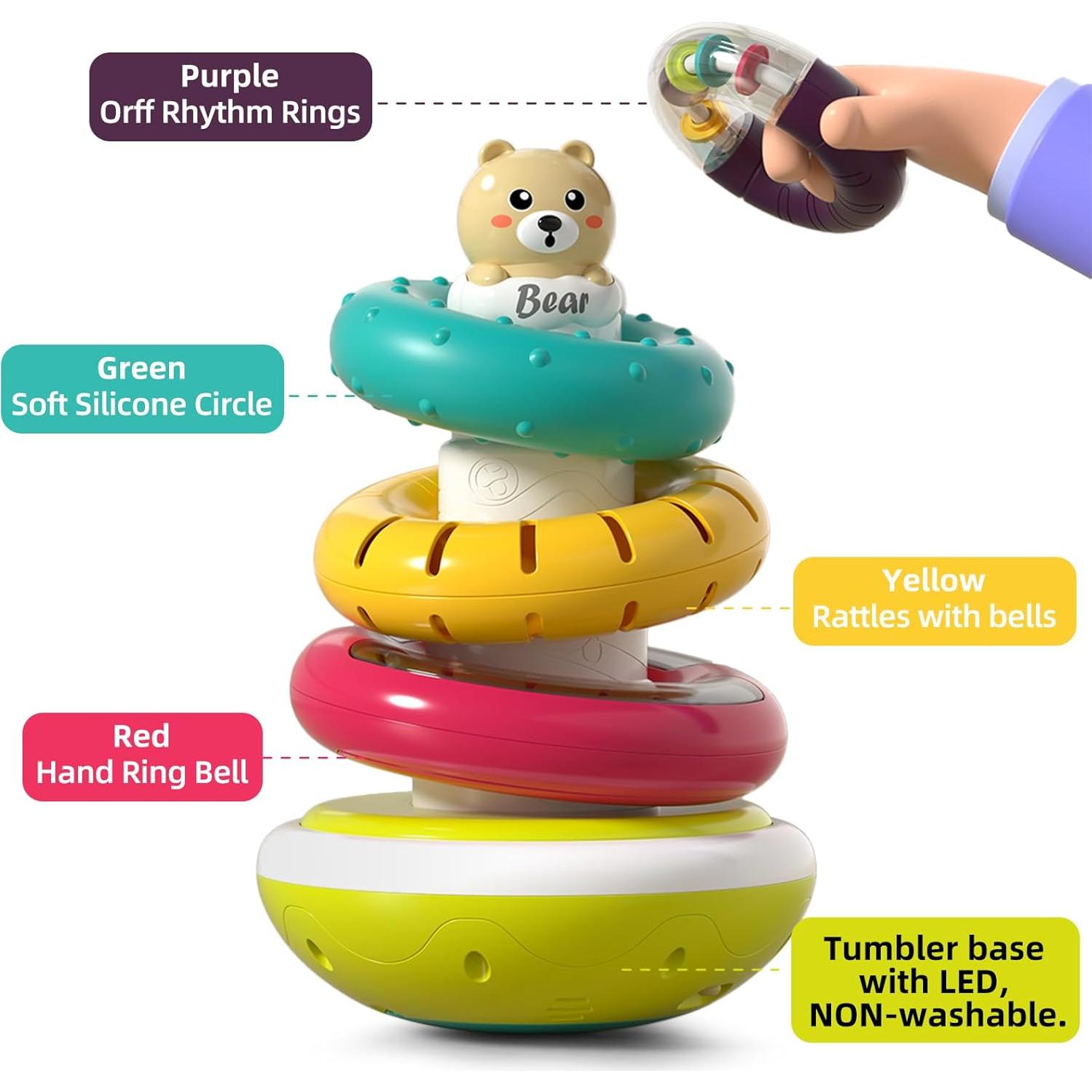 Anillos Apilables Musicales PANITU para Bebés 6-18 Meses