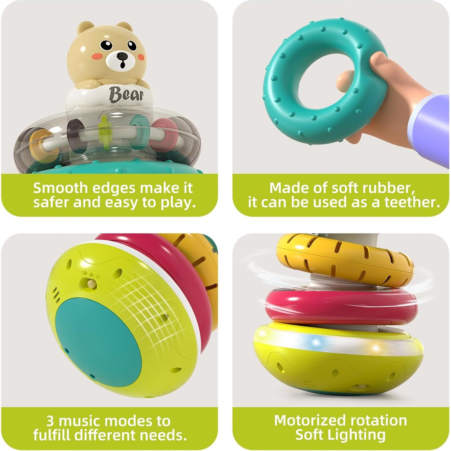 Anillos Apilables Musicales PANITU para Bebés 6-18 Meses