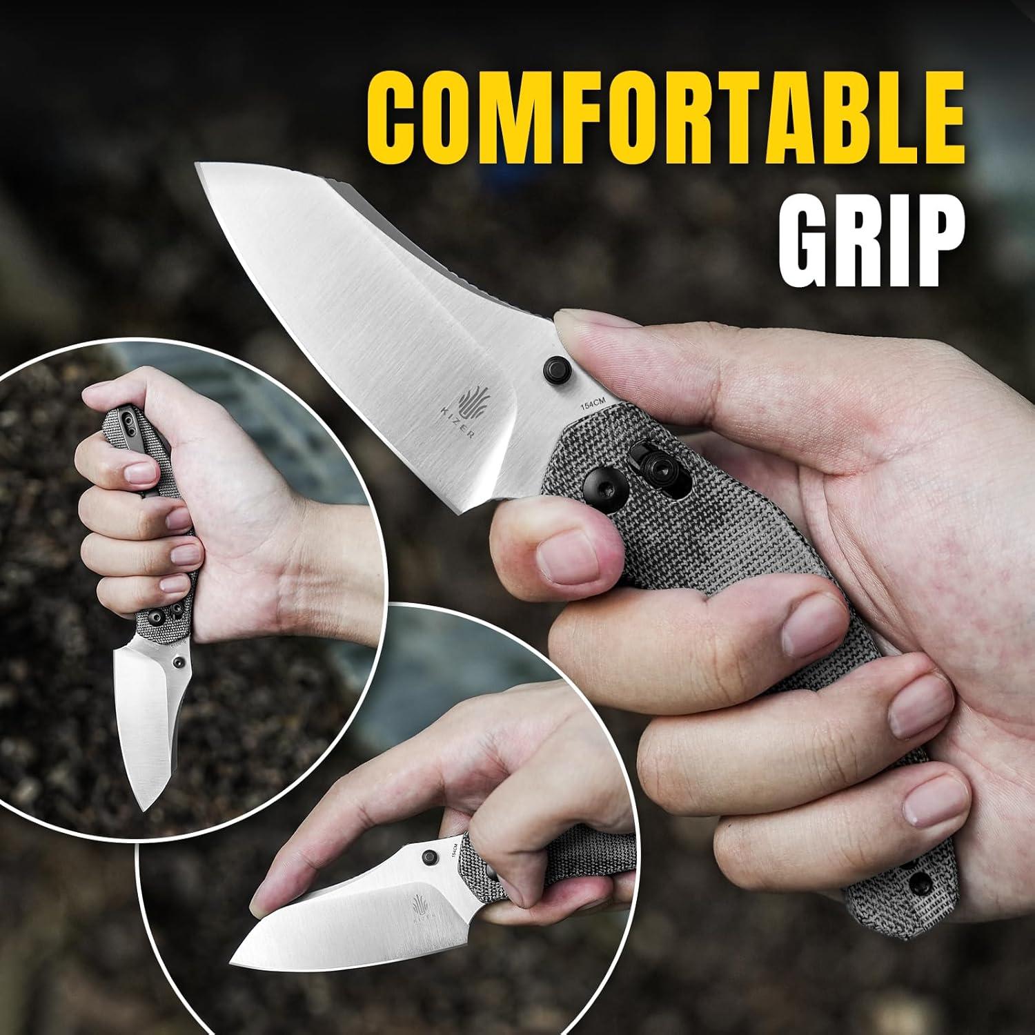 Cuchillo de bolsillo Kizer Bulldog 3" hoja Sheepsfoot EDC