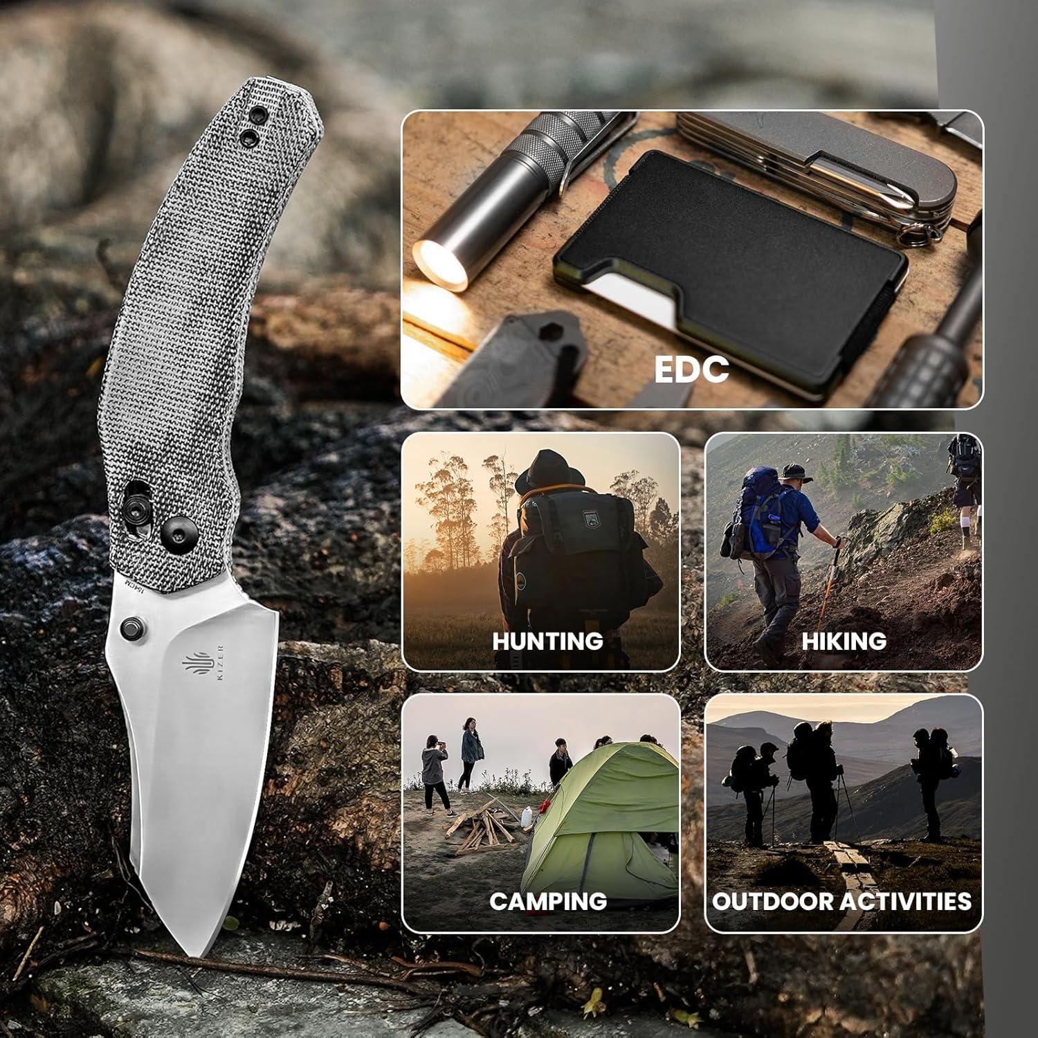 Cuchillo de bolsillo Kizer Bulldog 3" hoja Sheepsfoot EDC