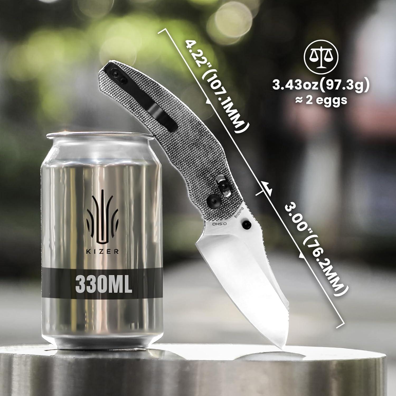 Cuchillo de bolsillo Kizer Bulldog 3" hoja Sheepsfoot EDC