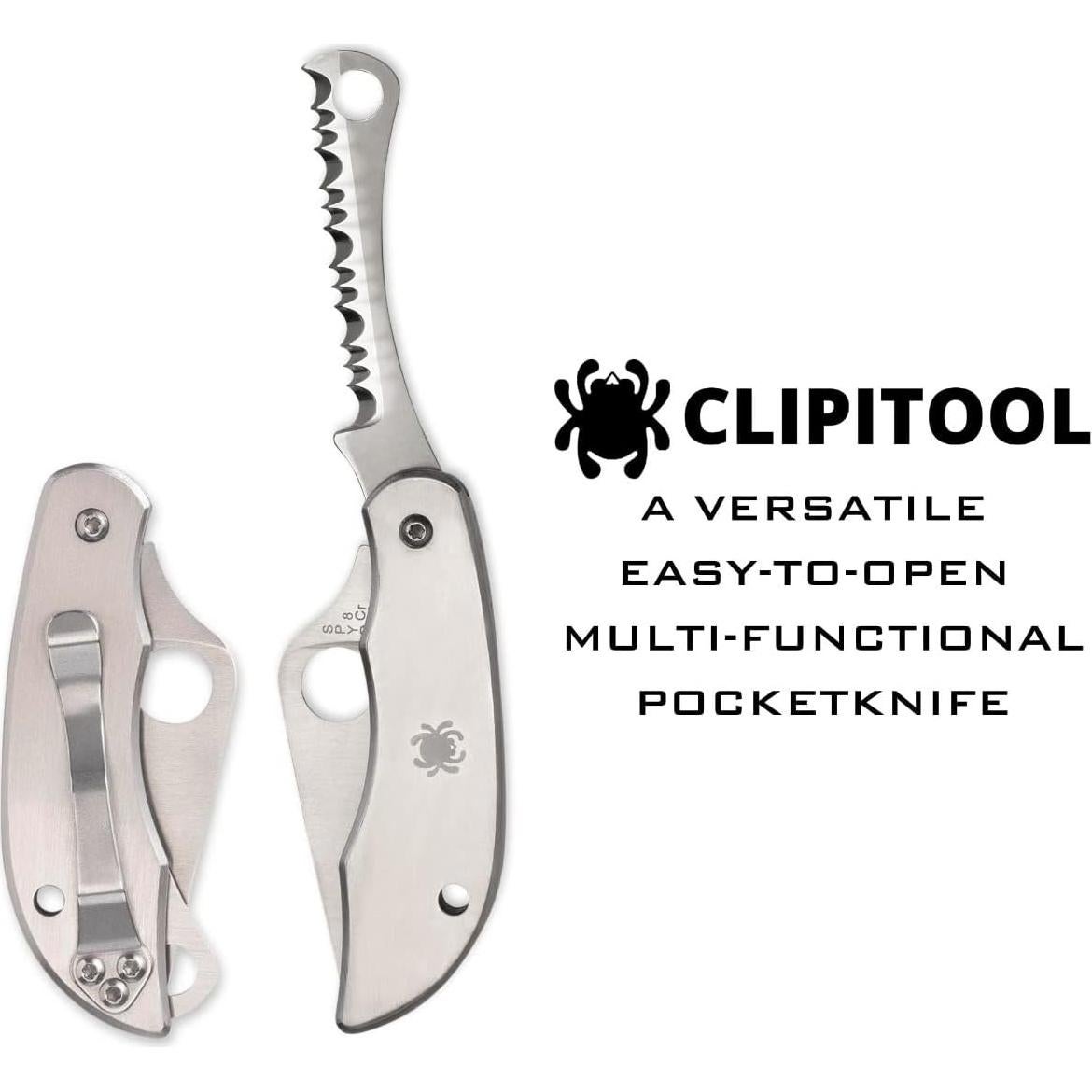 Cuchillo Utilitario Plegable Spyderco ClipiTool 5.08cm Acero Inoxidable