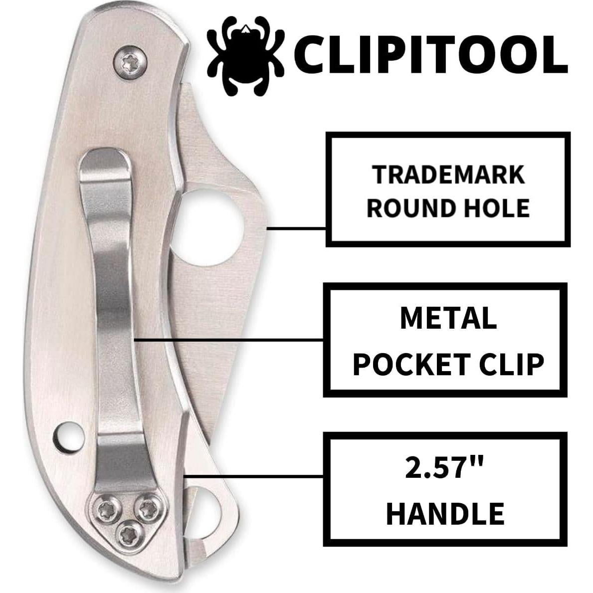 Cuchillo Utilitario Plegable Spyderco ClipiTool 5.08cm Acero Inoxidable