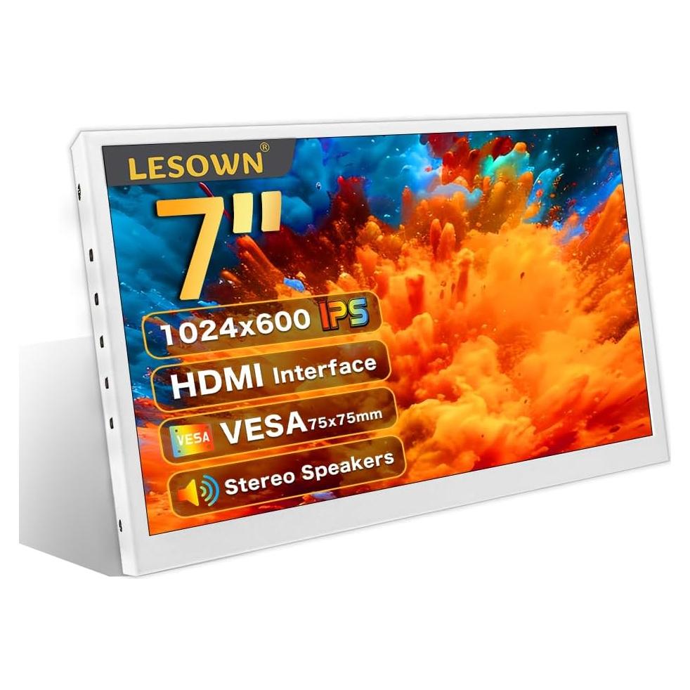 Monitor Portátil LESOWN 7" IPS 1024x600 con Altavoces