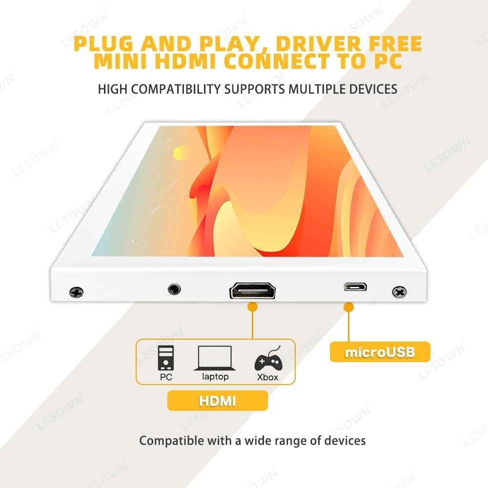 Monitor Portátil LESOWN 7" IPS 1024x600 con Altavoces