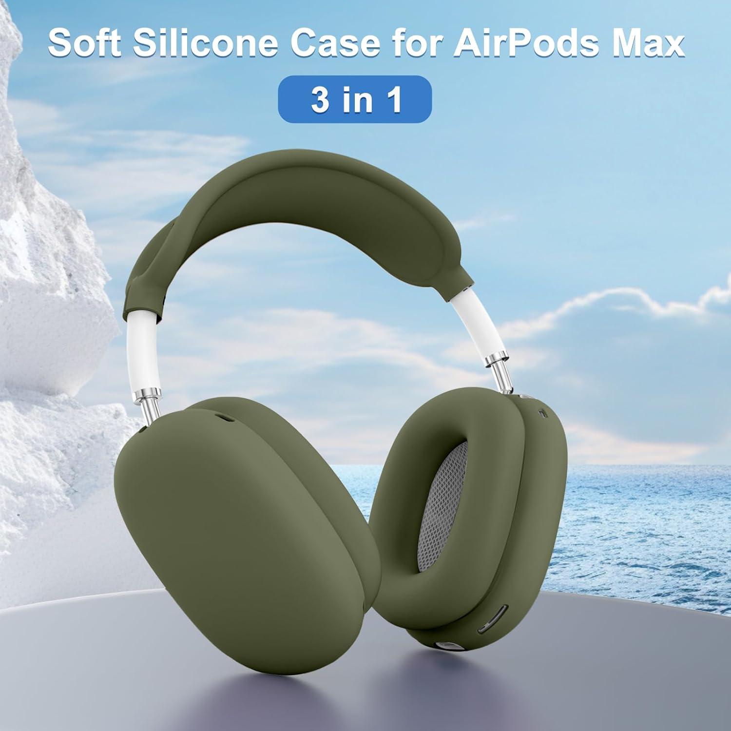 Funda de Silicona 4 en 1 para AirPods Max Polislime Verde Militar