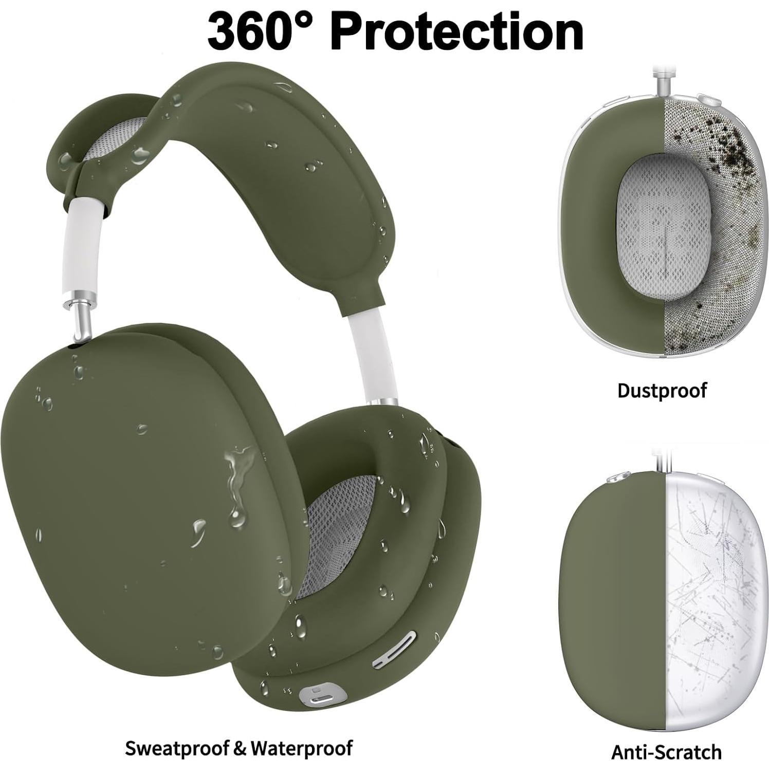 Funda de Silicona 4 en 1 para AirPods Max Polislime Verde Militar