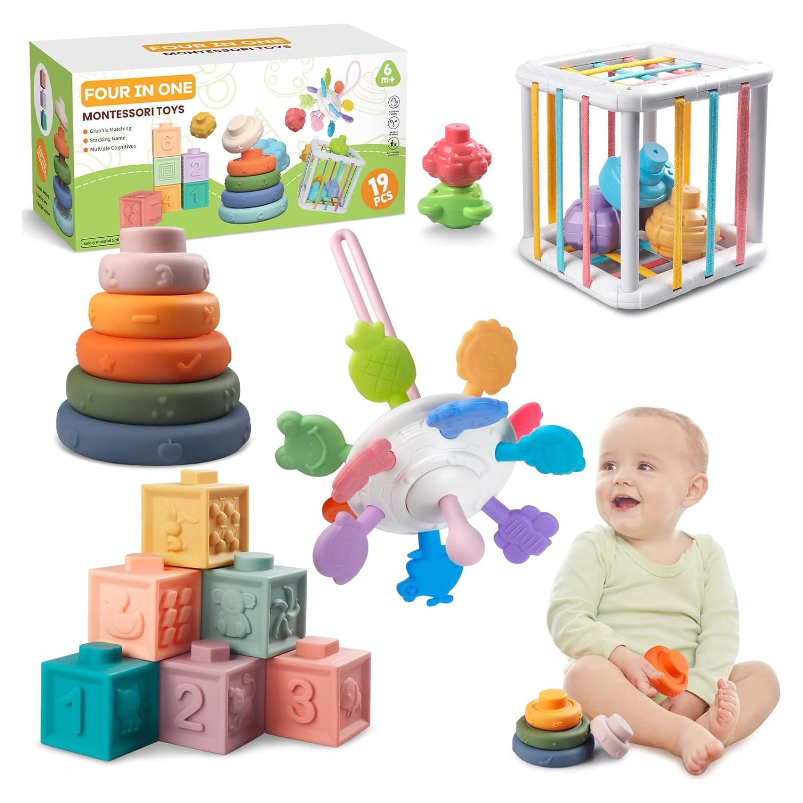 Juguetes Montessori SHANTOU 4 en 1 para Bebés 6-18 Meses