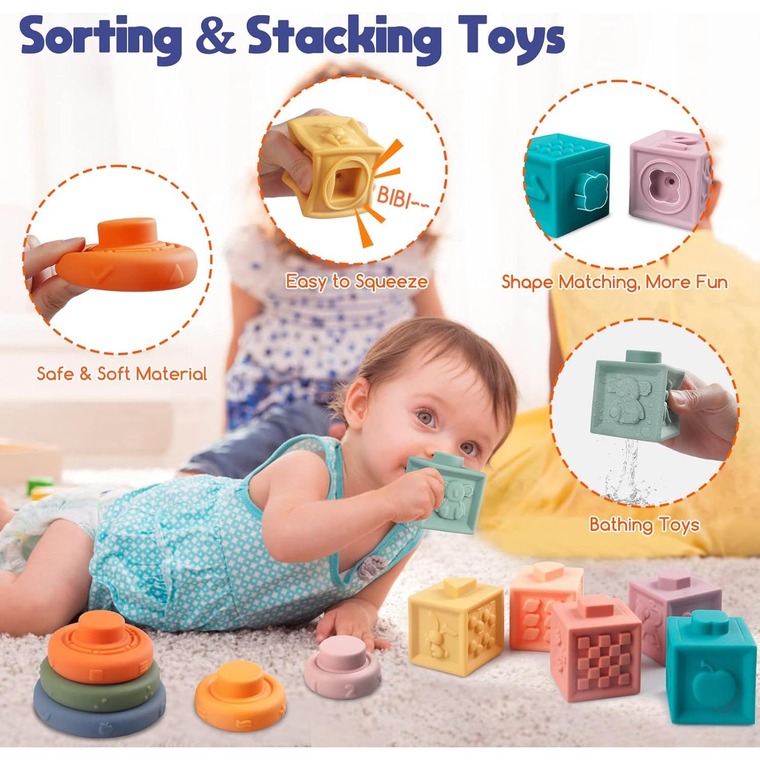 Juguetes Montessori SHANTOU 4 en 1 para Bebés 6-18 Meses