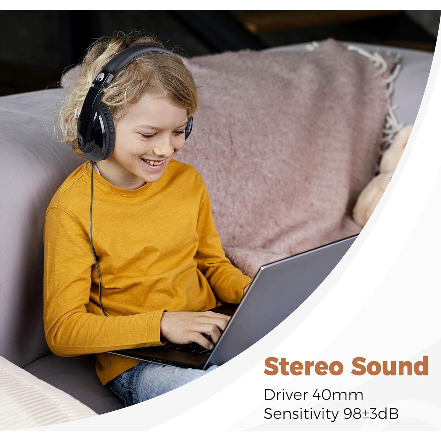 Auriculares Rockpapa Comfort para Niños con Cable 3.5mm Negro