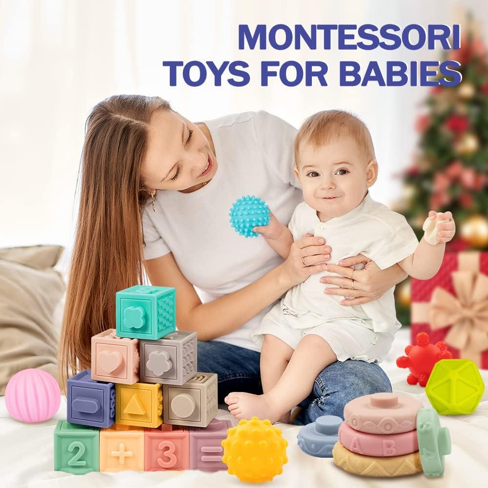 Juguetes Montessori Jyusmile para Bebés 6-12 Meses 24 Piezas