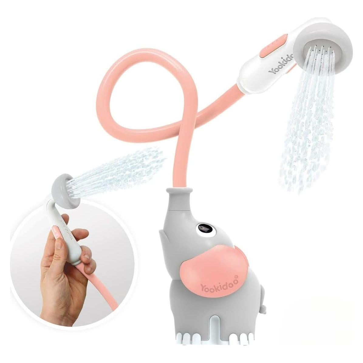 Cabezal de Ducha para Bebés Yookidoo Elefante Rosa