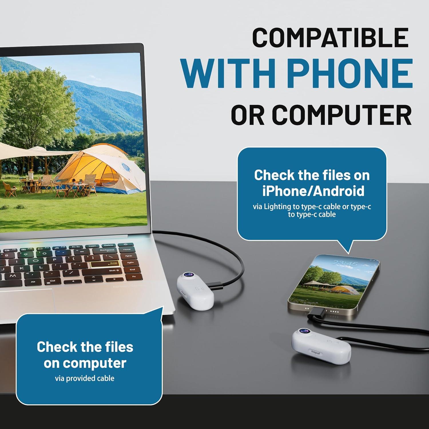 Cámara de acción Intepoll Mini 4K 128GB Impermeable IPX7