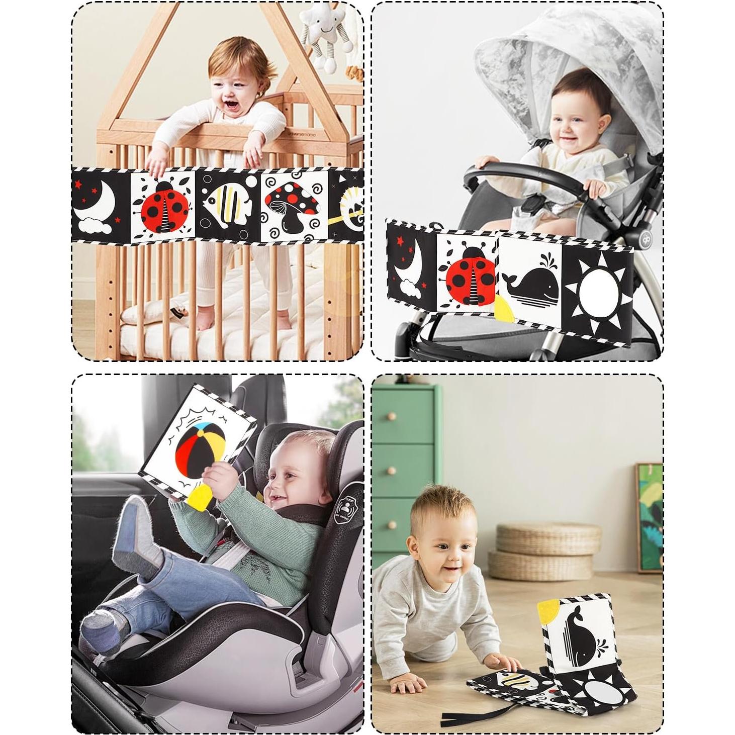 Libro para Bebés de Alto Contraste con Mordedor - 0-3 Años