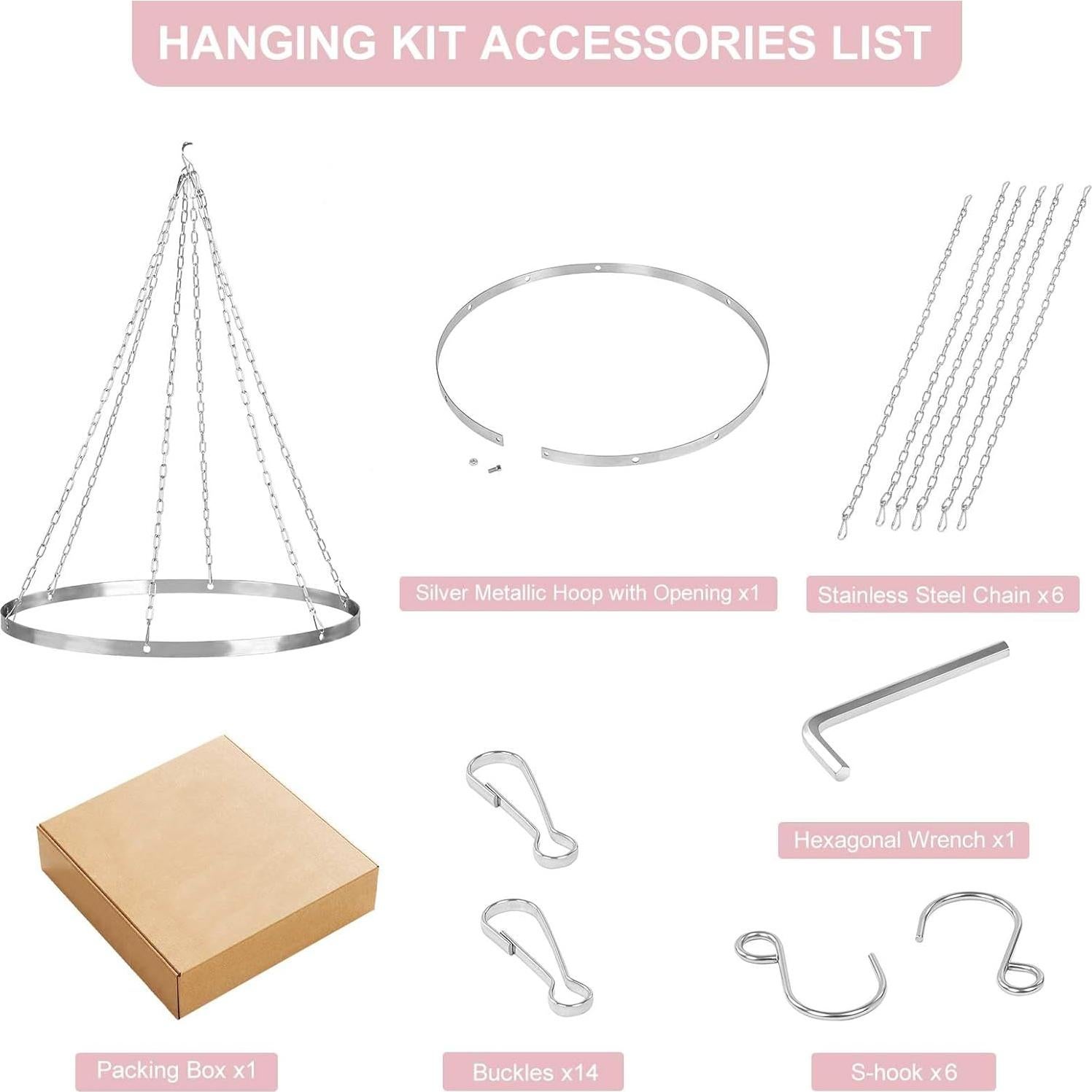 Kit de Cortinas de Techo Colgantes PakiInno 30.48 cm Plateado