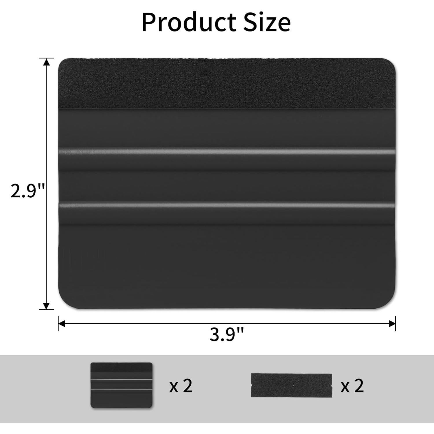 Raspador de Vinilo AMZDEPOT 4" Negro 2 Pcs con Fieltro Extra