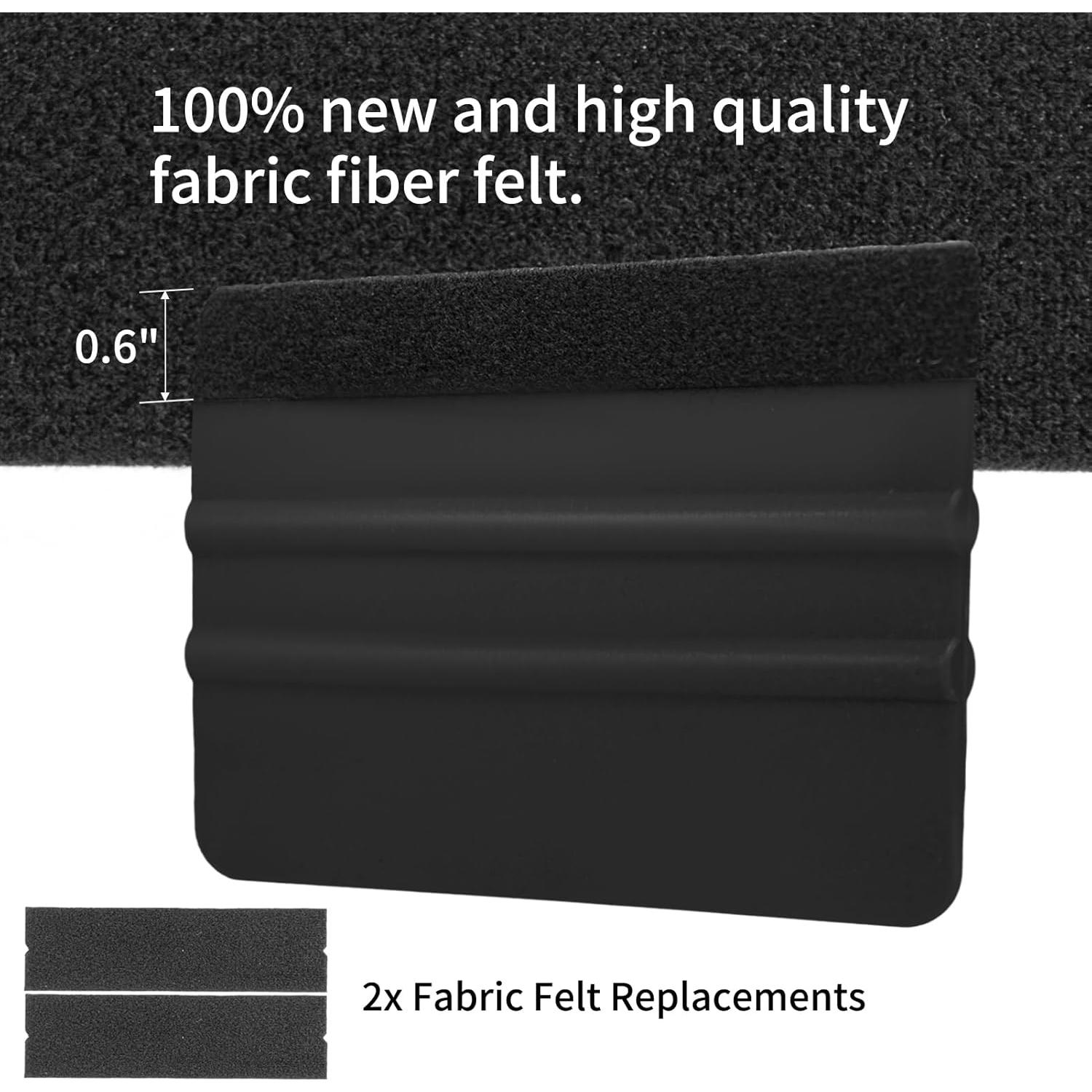 Raspador de Vinilo AMZDEPOT 4" Negro 2 Pcs con Fieltro Extra