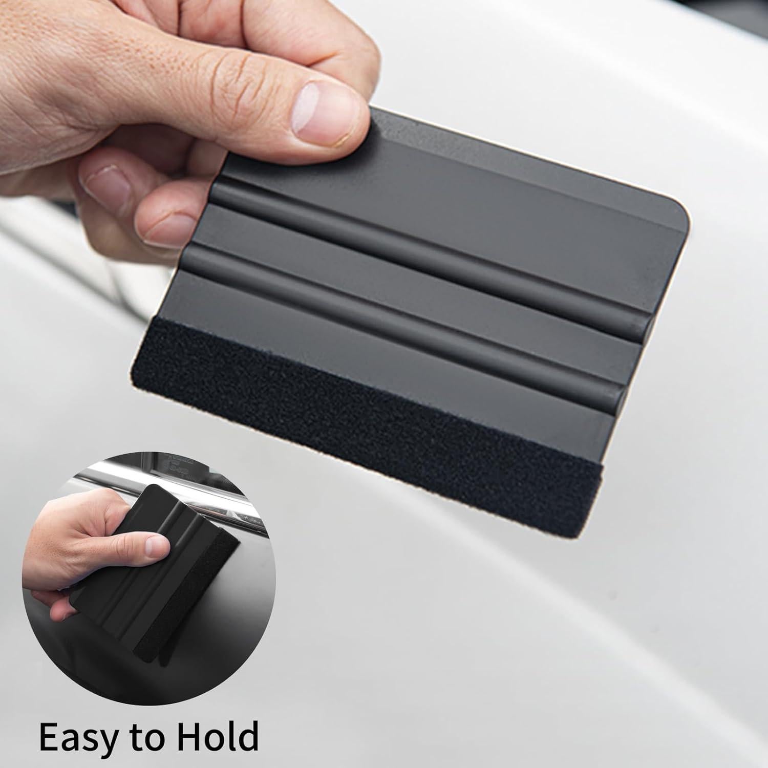 Raspador de Vinilo AMZDEPOT 4" Negro 2 Pcs con Fieltro Extra