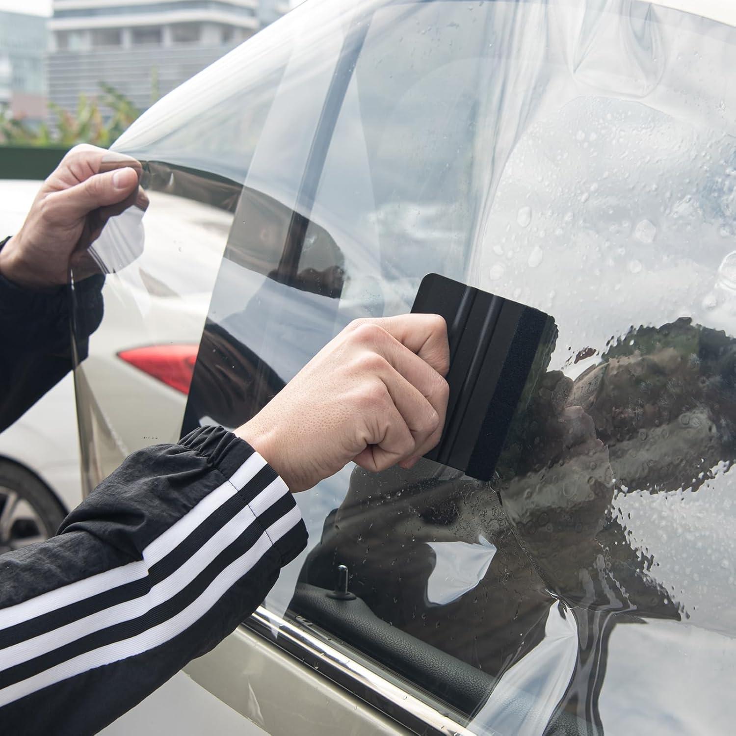 Raspador de Vinilo AMZDEPOT 4" Negro 2 Pcs con Fieltro Extra