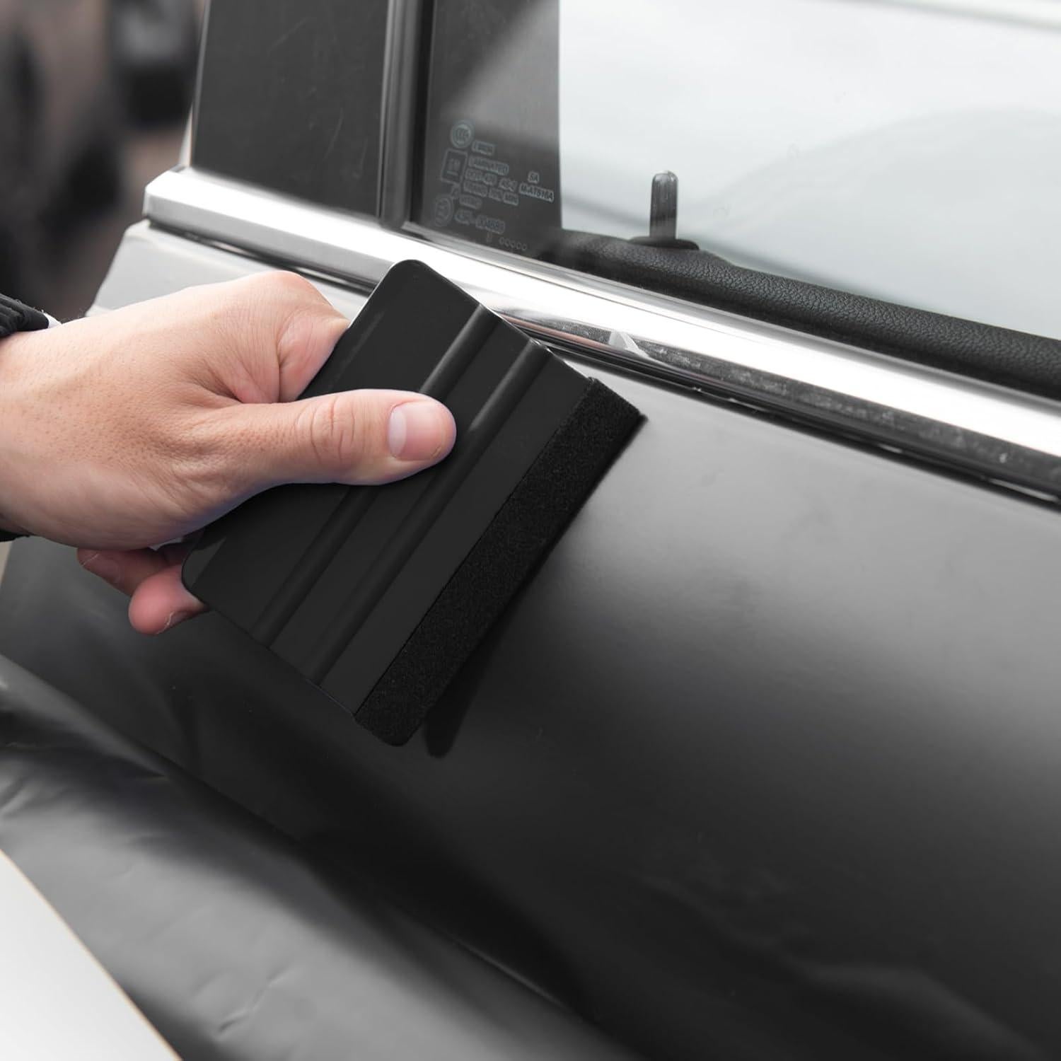 Raspador de Vinilo AMZDEPOT 4" Negro 2 Pcs con Fieltro Extra