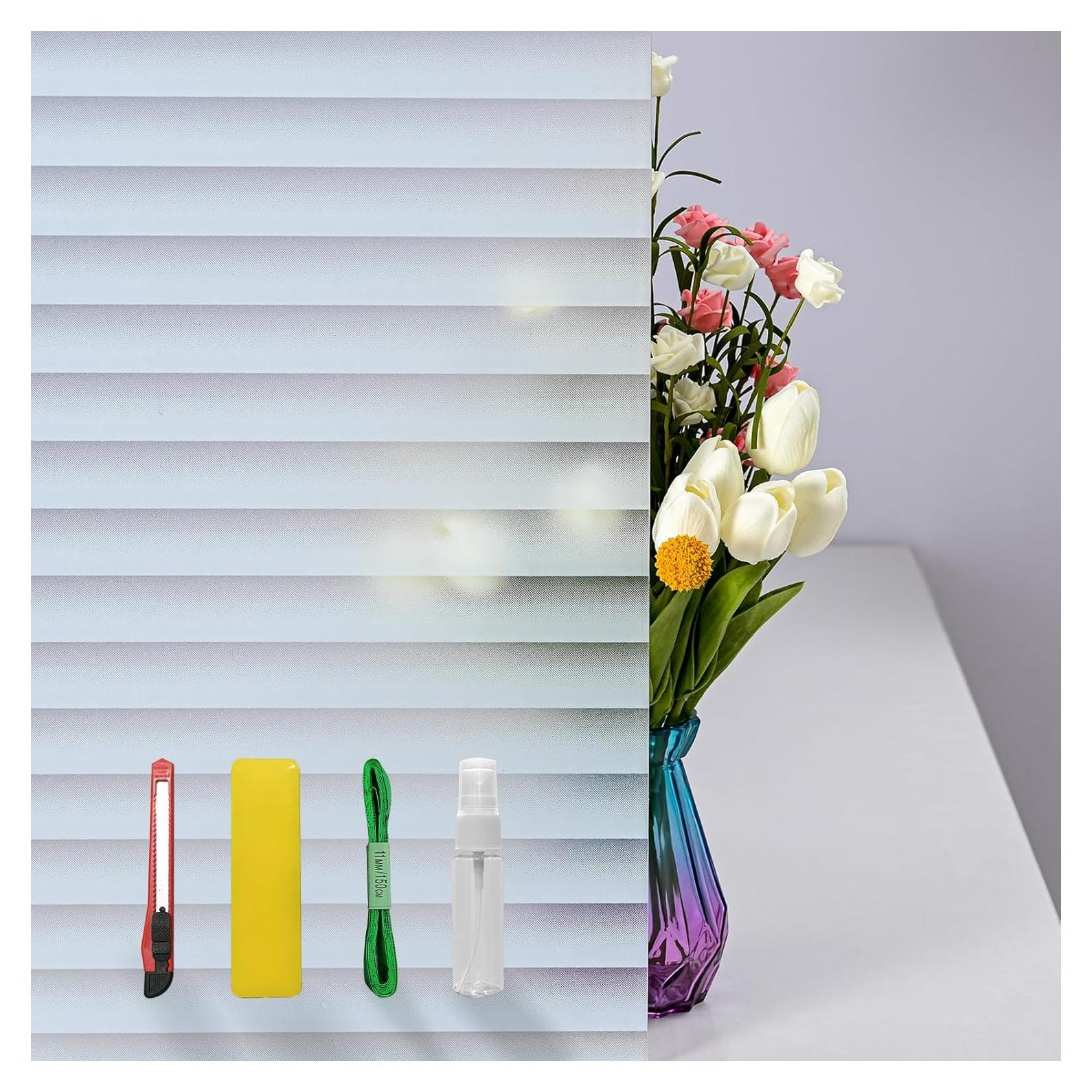 Película de Privacidad para Ventanas DERZGAO 44.5x199.8cm Anti UV