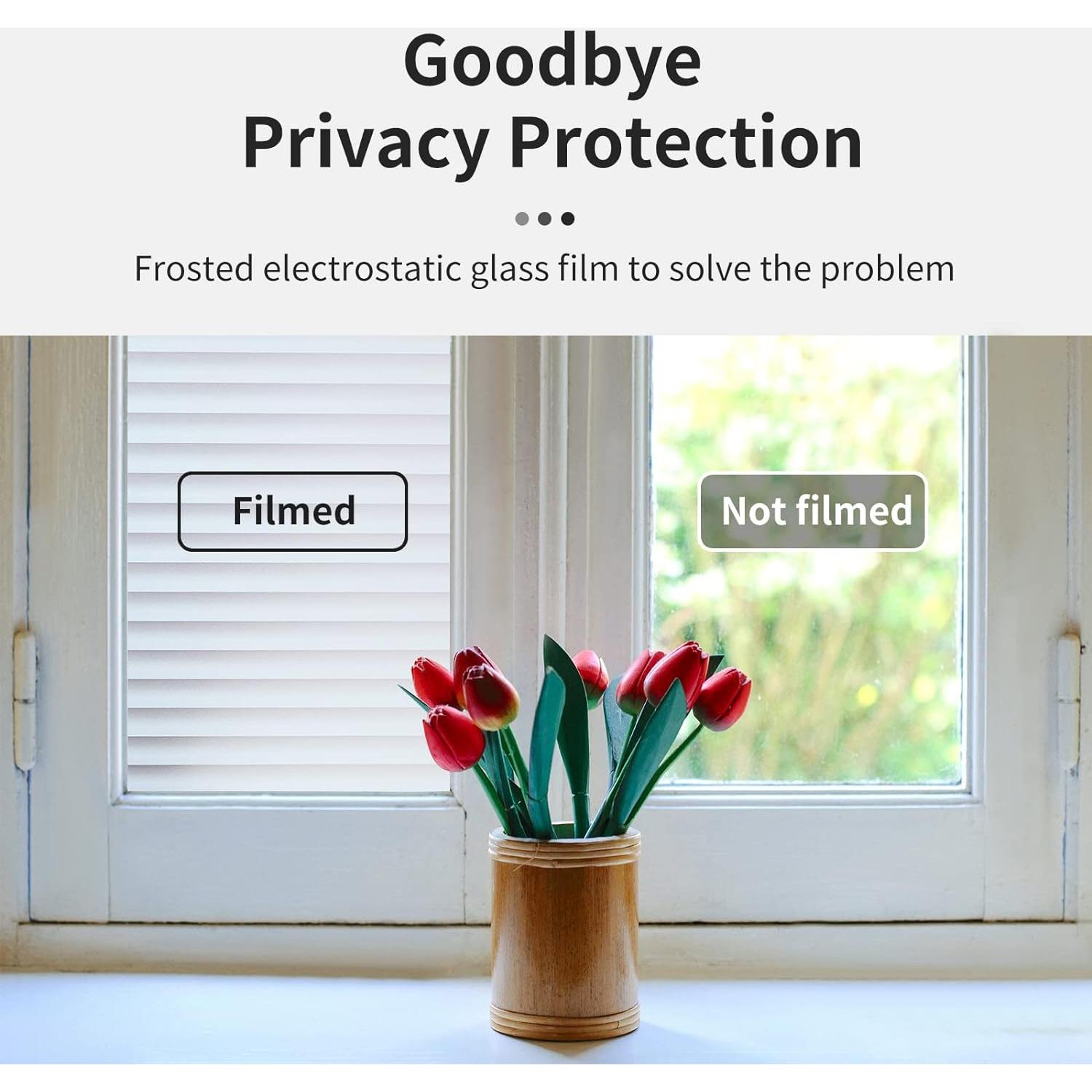 Película de Privacidad para Ventanas DERZGAO 44.5x199.8cm Anti UV