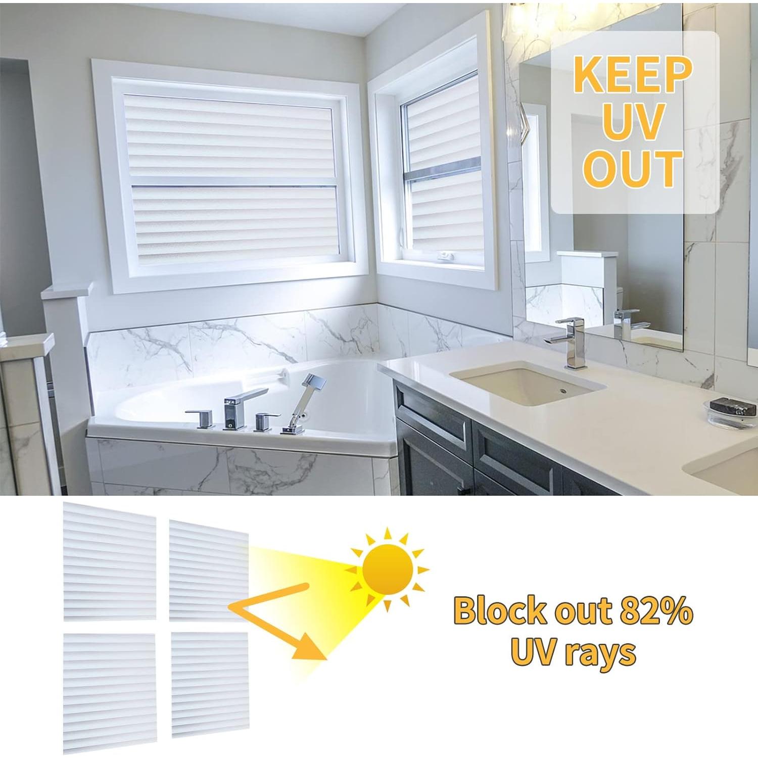 Película de Privacidad para Ventanas DERZGAO 44.5x199.8cm Anti UV