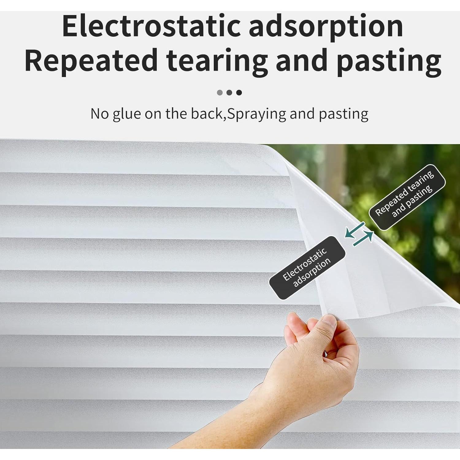 Película de Privacidad para Ventanas DERZGAO 44.5x199.8cm Anti UV