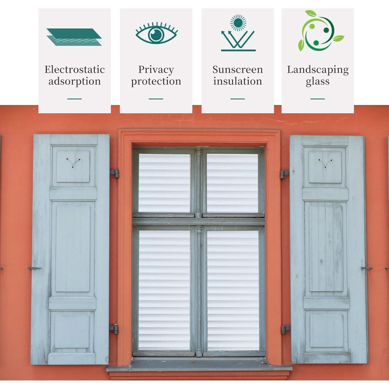 Película de Privacidad para Ventanas DERZGAO 44.5x199.8cm Anti UV