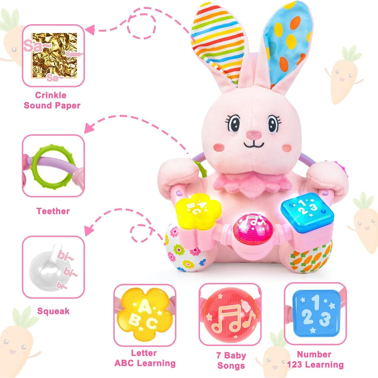 Juguete de Peluche Musical Conejito Rosa para Bebés