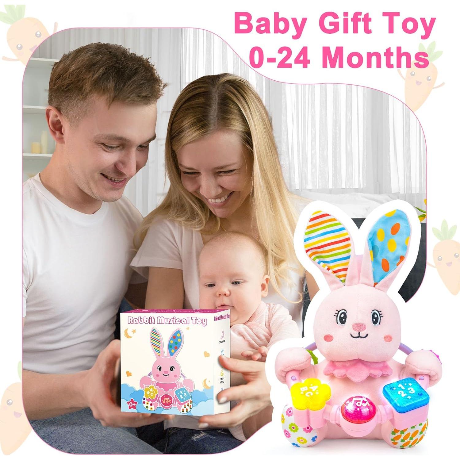 Juguete de Peluche Musical Conejito Rosa para Bebés