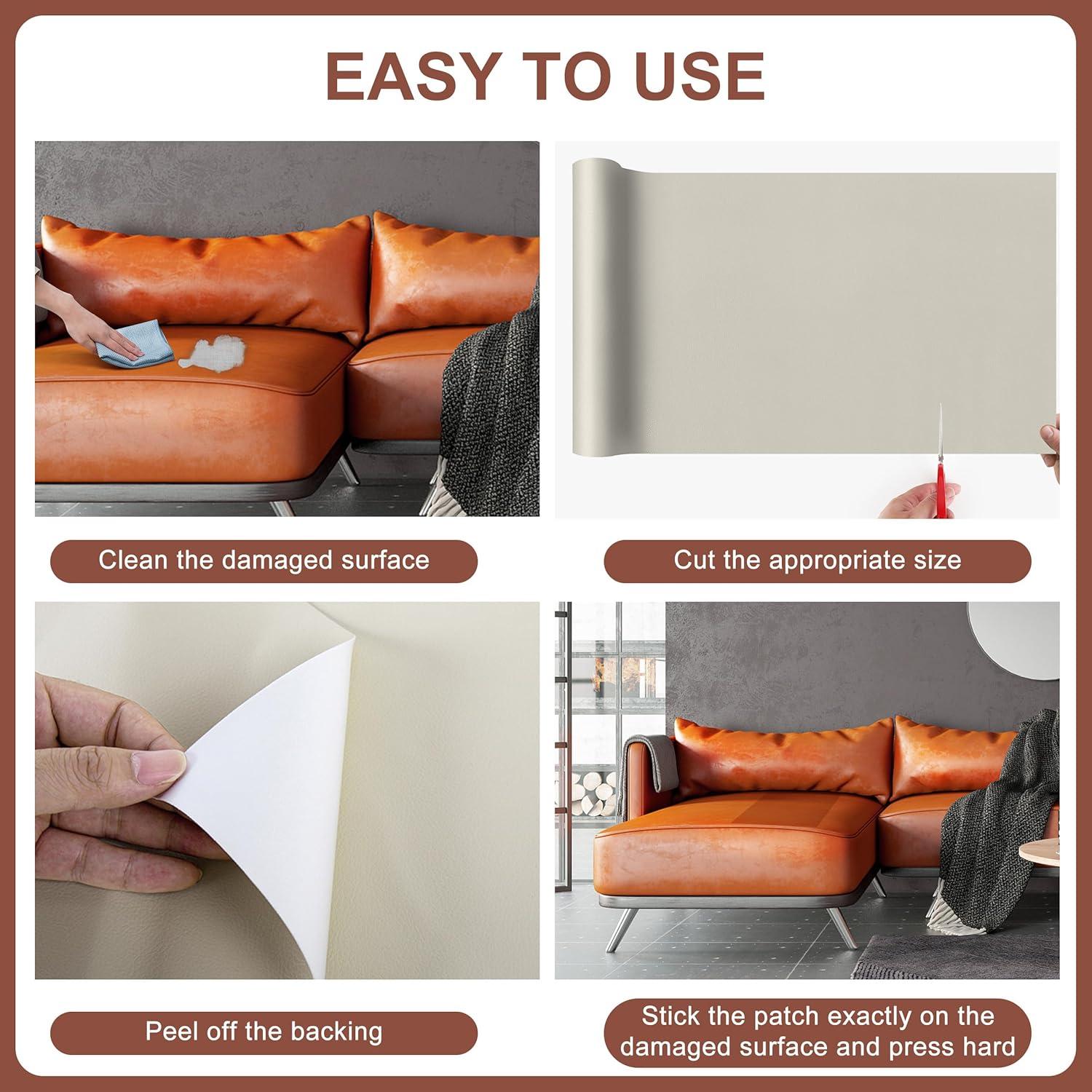 Parche de Reparación de Cuero AVEUO 8.89x152.4 cm Beige